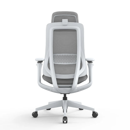 Mesh Office Chair - Light Grey with Headrest