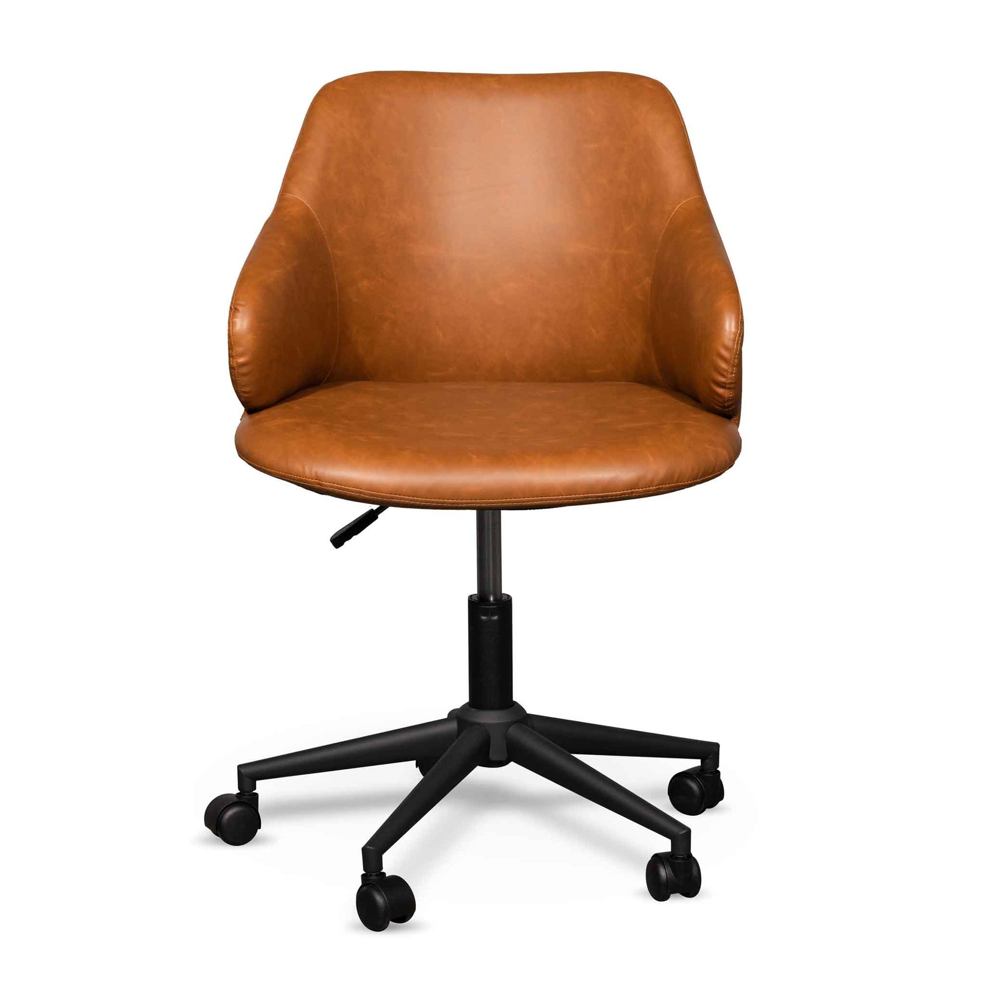 Office Chair - Vintage Tan with Black Base