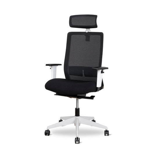 Mesh Ergonomic Office Chair with Headrest - Black