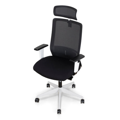 Mesh Ergonomic Office Chair with Headrest - Black