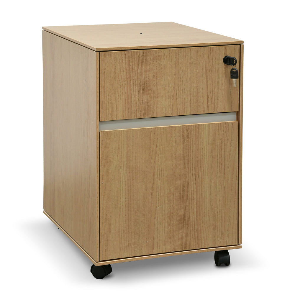 2 Drawer Mobile Pedestal - Natural