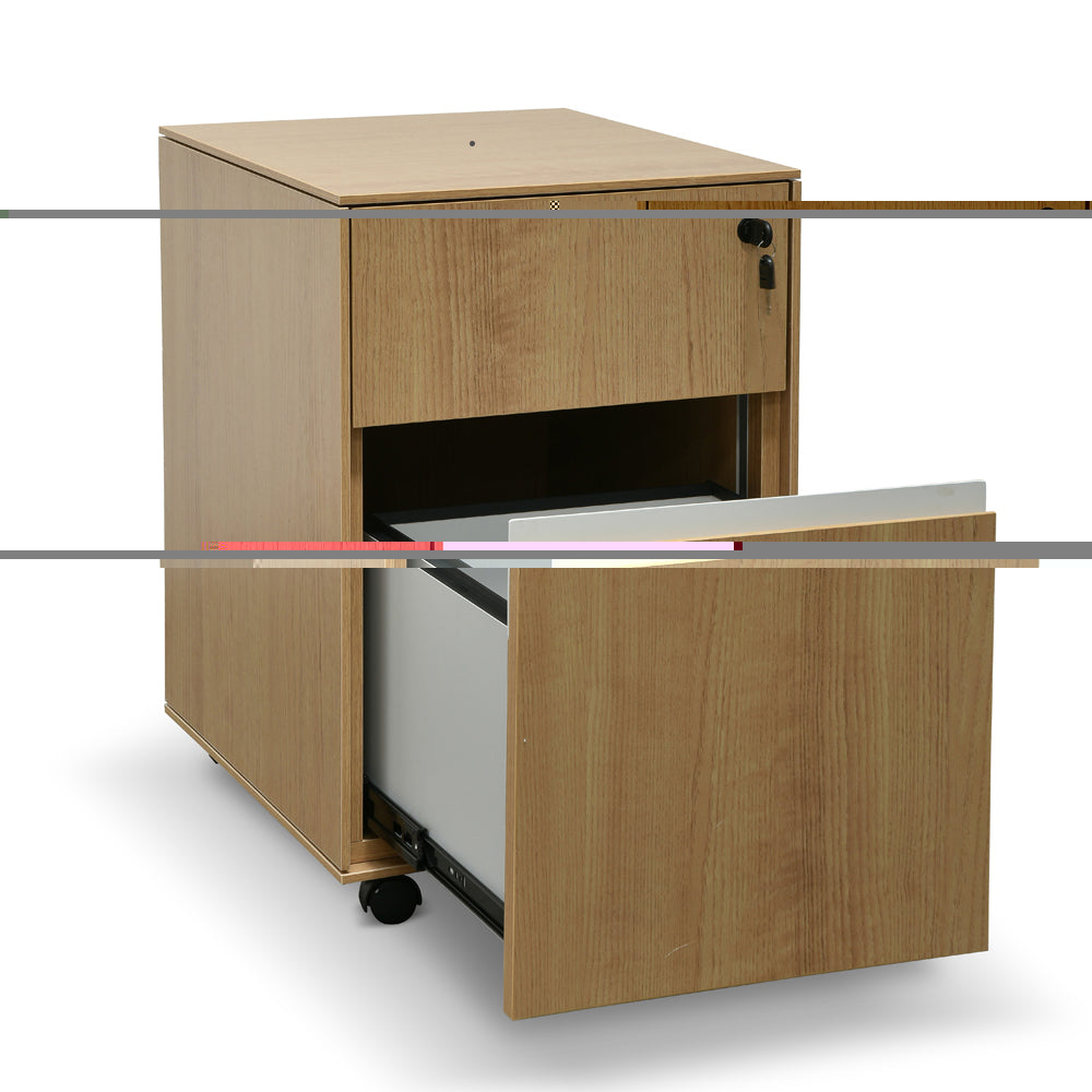 2 Drawer Mobile Pedestal - Natural