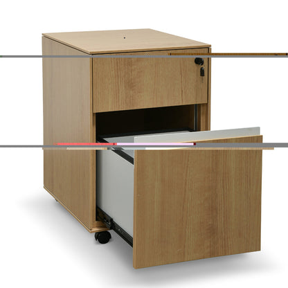 2 Drawer Mobile Pedestal - Natural