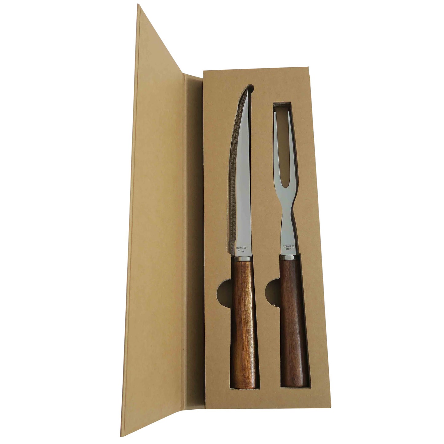 Acacia Wood & Steel Slicing and Carving Gift Set - 2 Piece