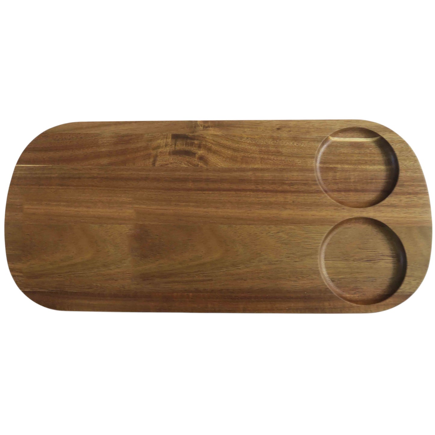 Acacia Wood Cheese Board with Ceramic Dipping Bowls - 5 Piece Gift set