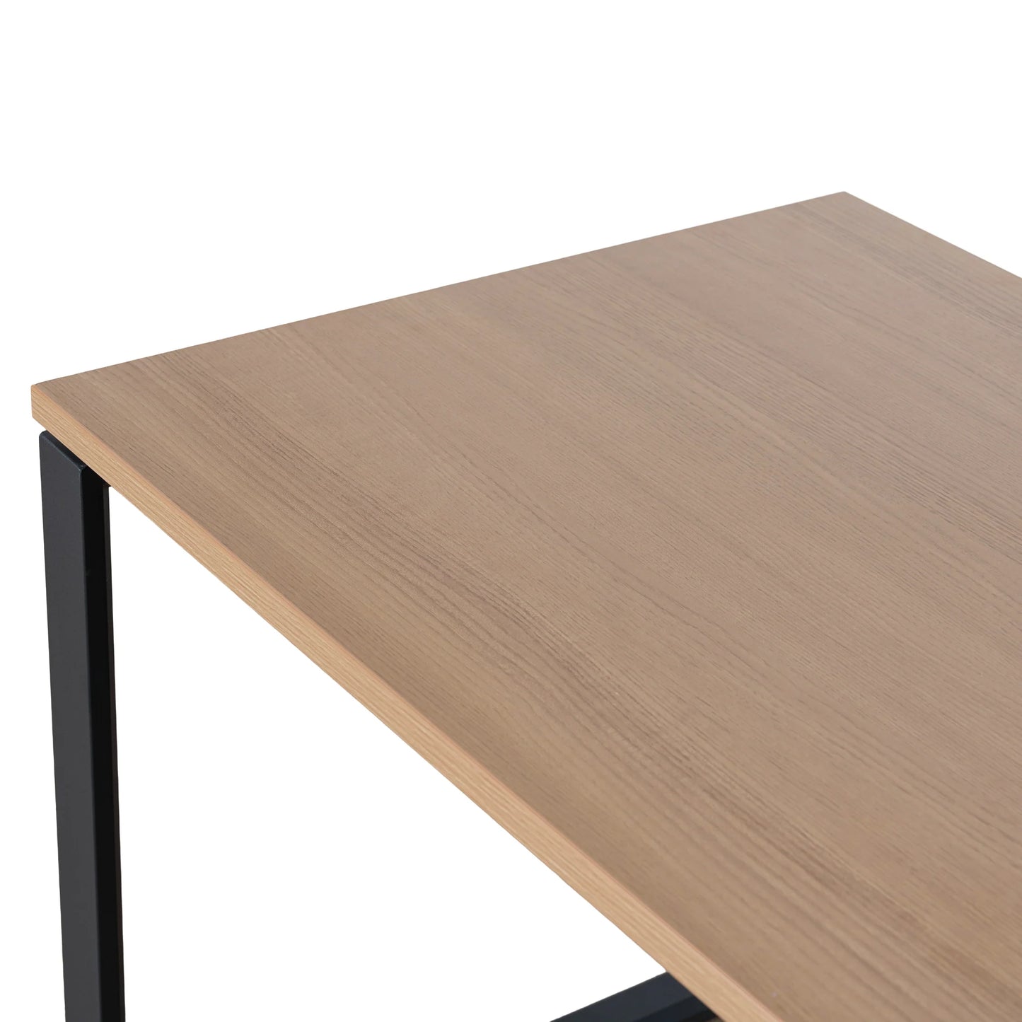 1.6m Single Seater Natural Office Desk - Black Legs