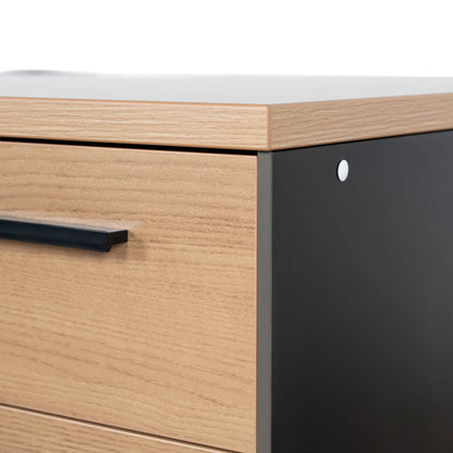 1.6m Single Seater Natural Office Desk - Black Legs