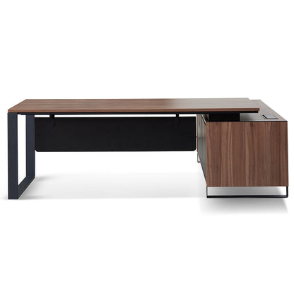 2.3m Left Return Office Desk - Walnut