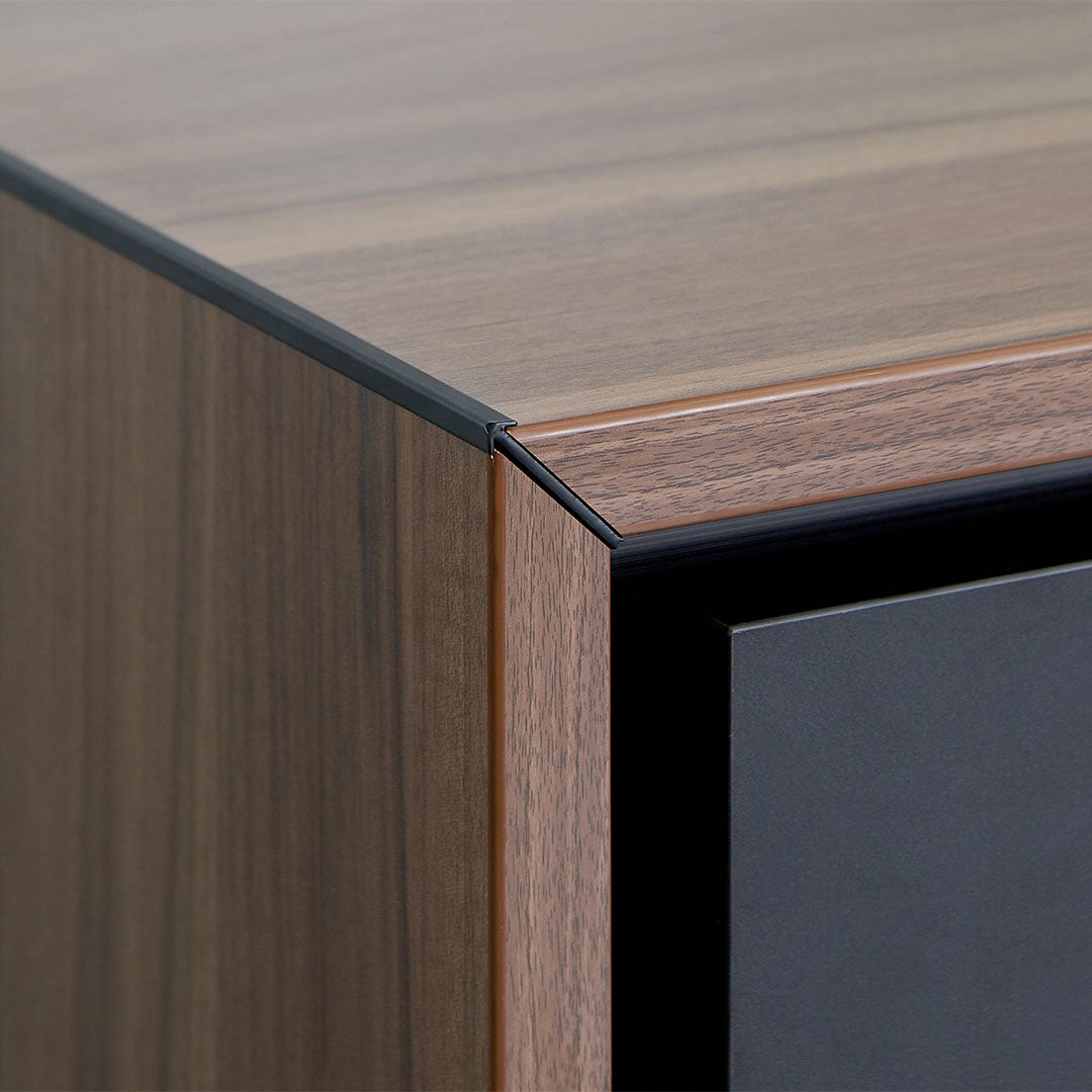 2.3m Left Return Office Desk - Walnut