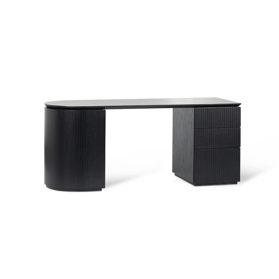 1.77m Right Drawer Office Desk - Black Oak