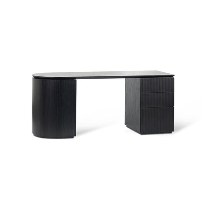 1.77m Right Drawer Office Desk - Black Oak