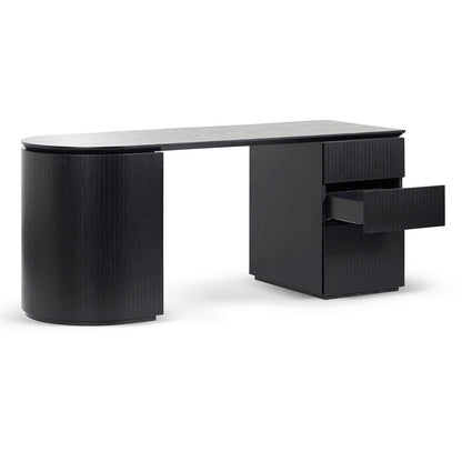 1.77m Right Drawer Office Desk - Black Oak