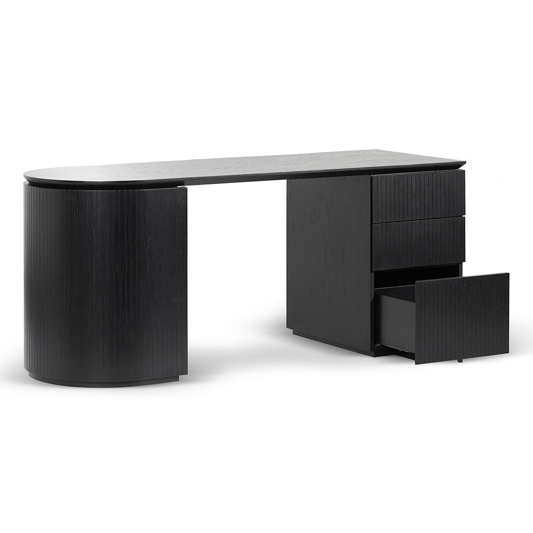 1.77m Right Drawer Office Desk - Black Oak