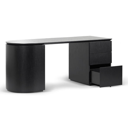 1.77m Right Drawer Office Desk - Black Oak