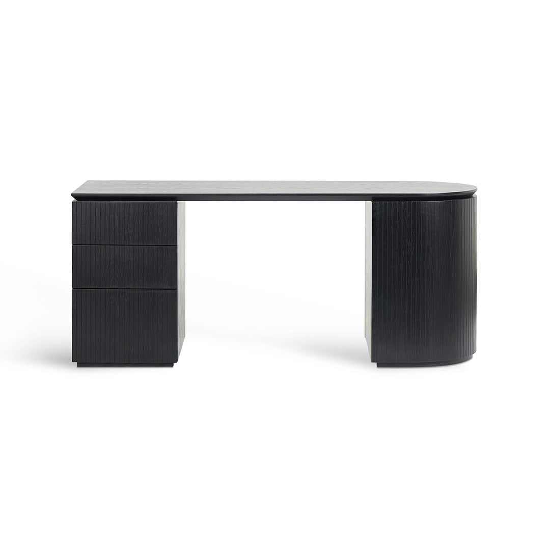 1.77m Left Drawer Office Desk - Black Oak