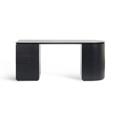 1.77m Left Drawer Office Desk - Black Oak