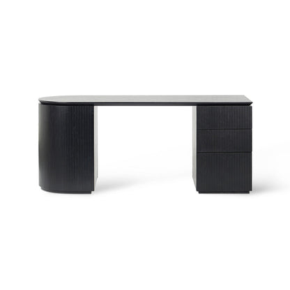 1.77m Right Drawer Office Desk - Black Oak