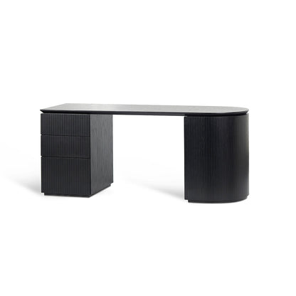 1.77m Left Drawer Office Desk - Black Oak
