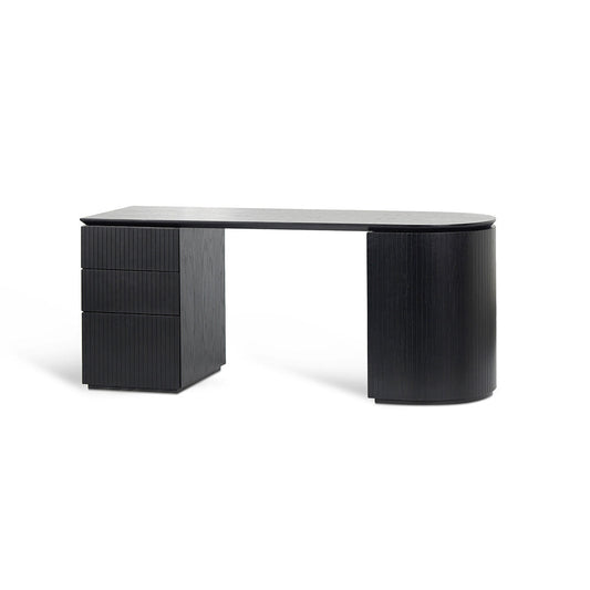 1.77m Left Drawer Office Desk - Black Oak