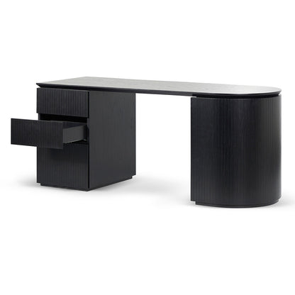 1.77m Left Drawer Office Desk - Black Oak