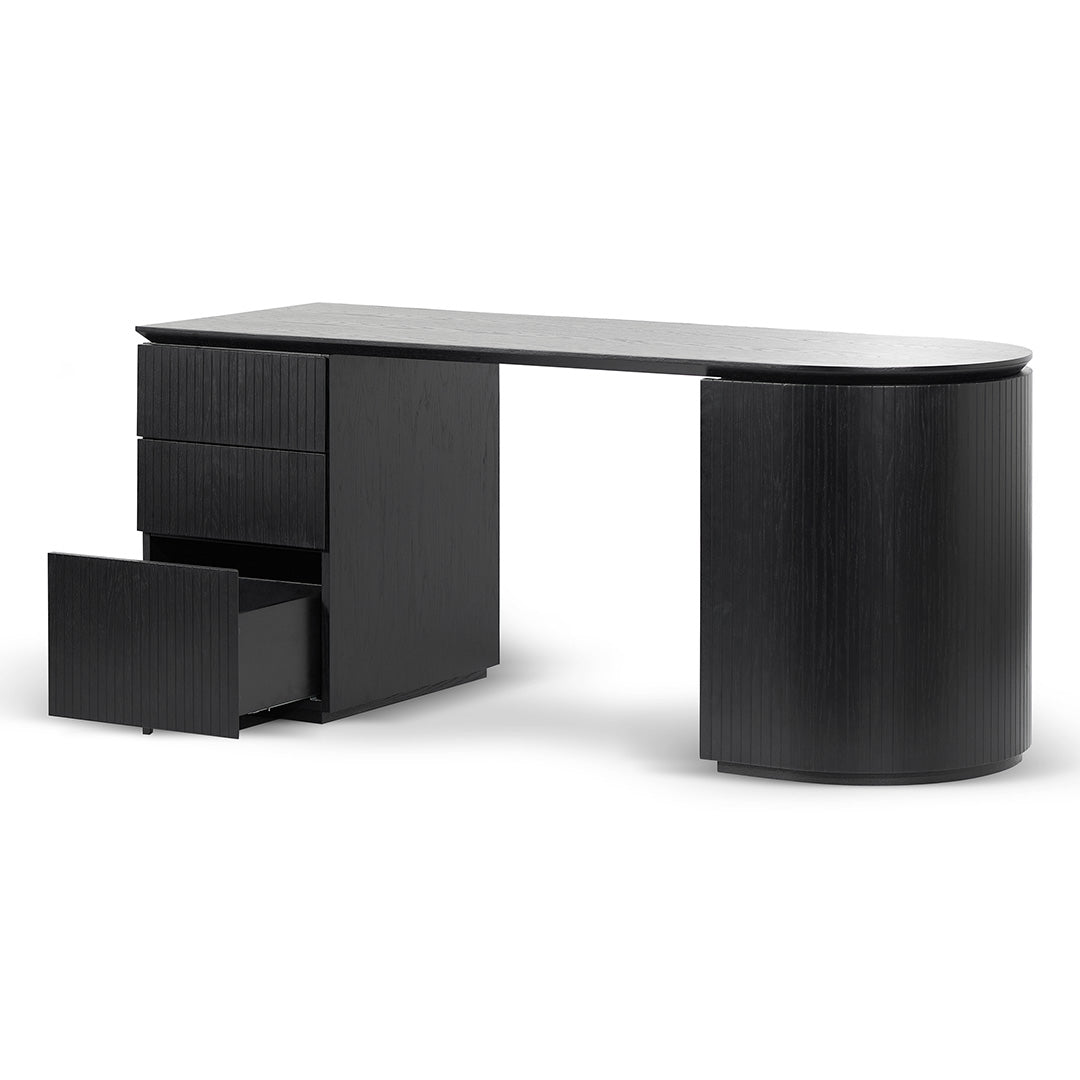 1.77m Left Drawer Office Desk - Black Oak