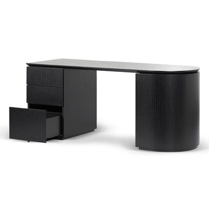 1.77m Left Drawer Office Desk - Black Oak