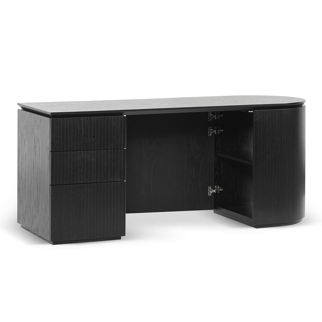 1.77m Left Drawer Office Desk - Black Oak