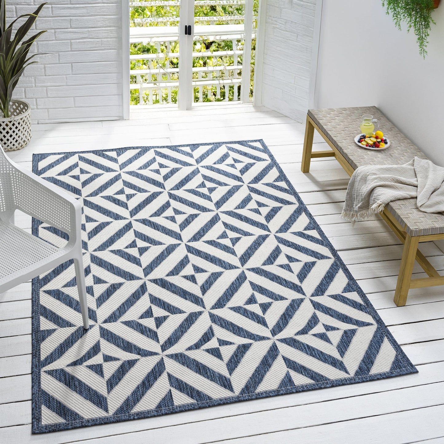Patio 458 Aqua Rectangle Rug