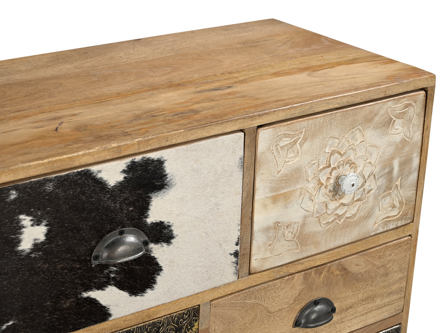 Scandi Handmade Solid Timber Cowhide Cabinet