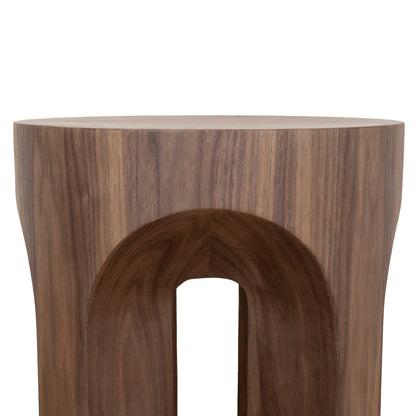 49.5cm Round Side Table - Walnut
