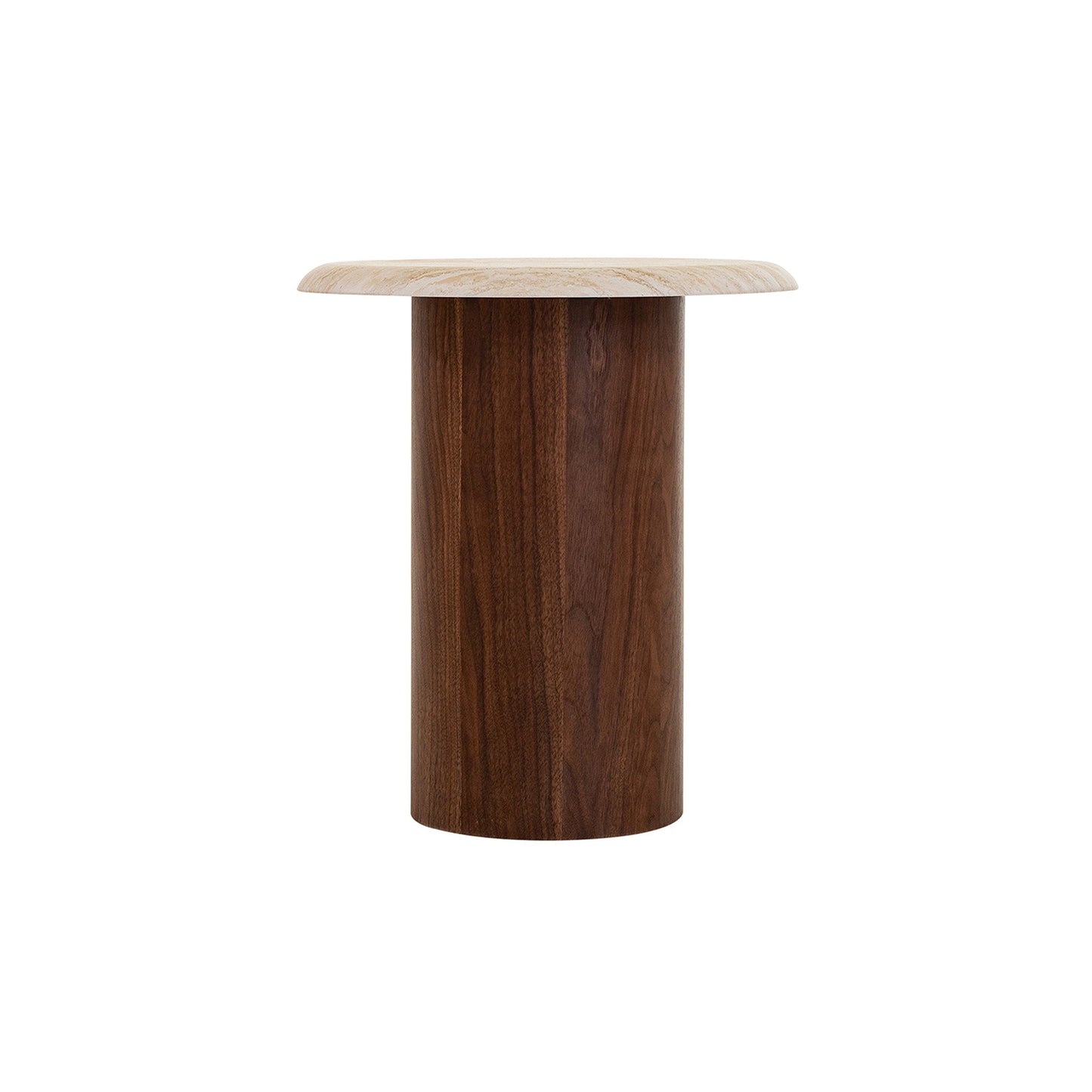 Walnut Side Table - Stone Look Beige