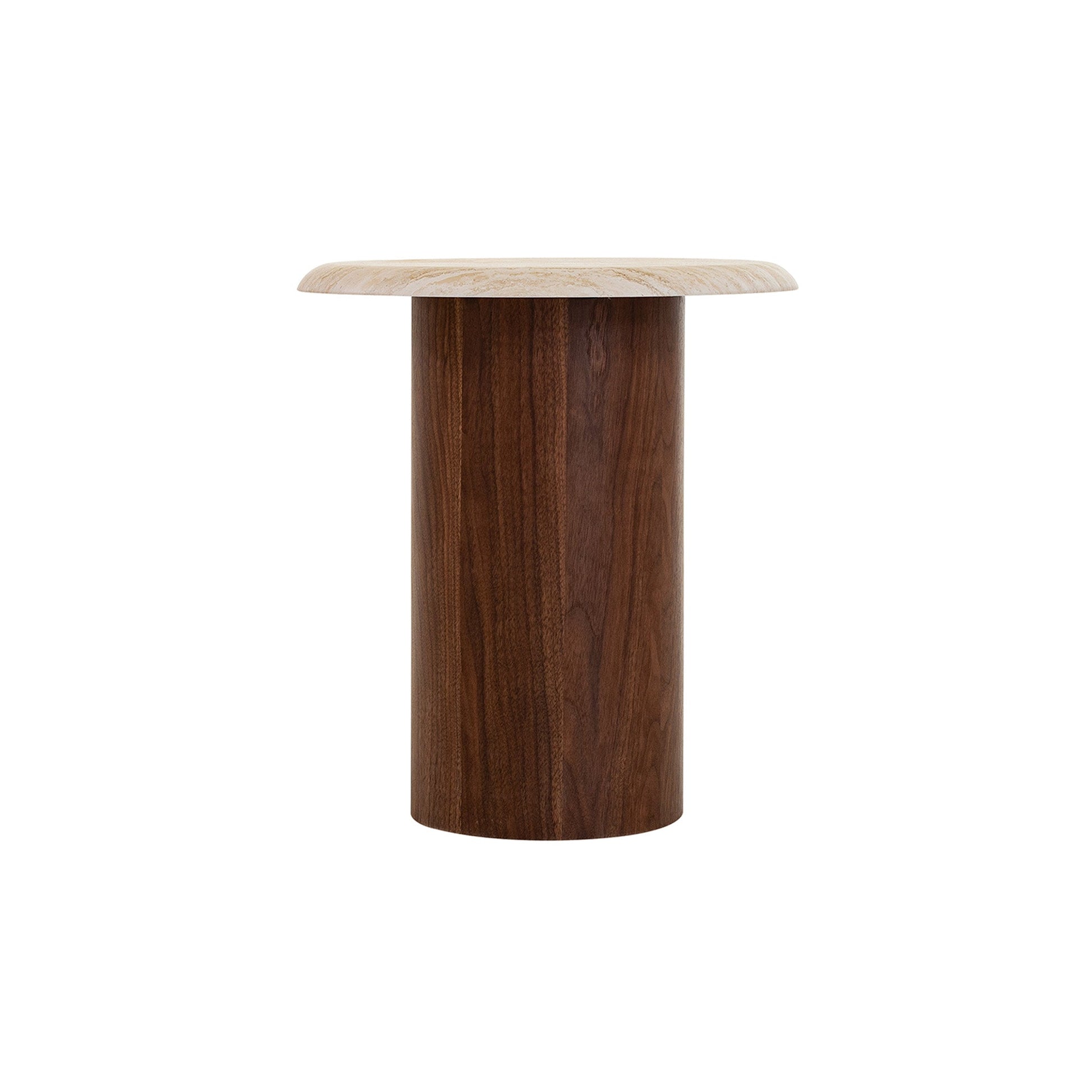 Walnut Side Table - Stone Look Beige