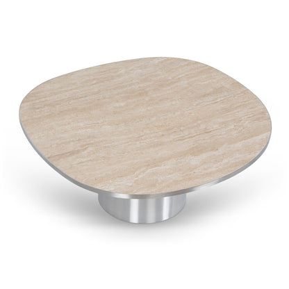 Nested Porcelain Coffee Table Table - Stainless Steel