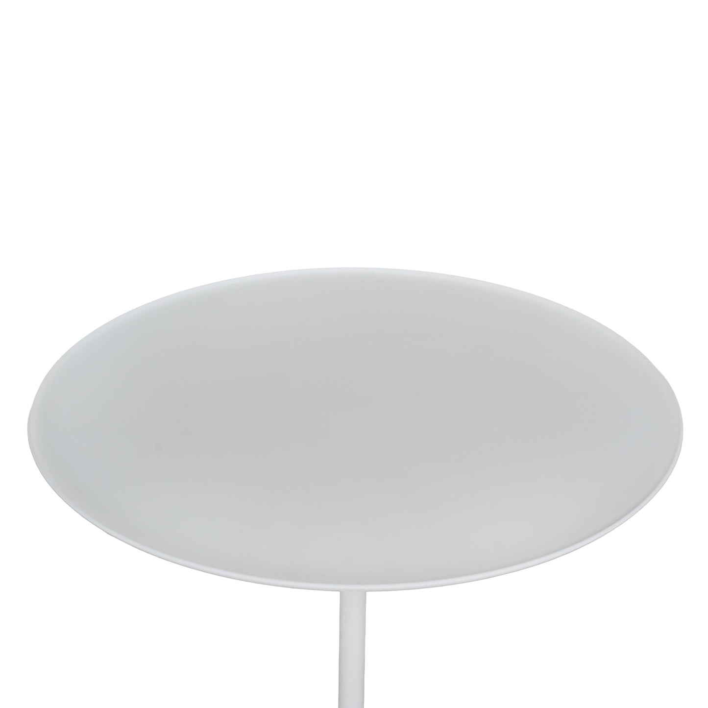 45cm Matte White Side Table - Travertine