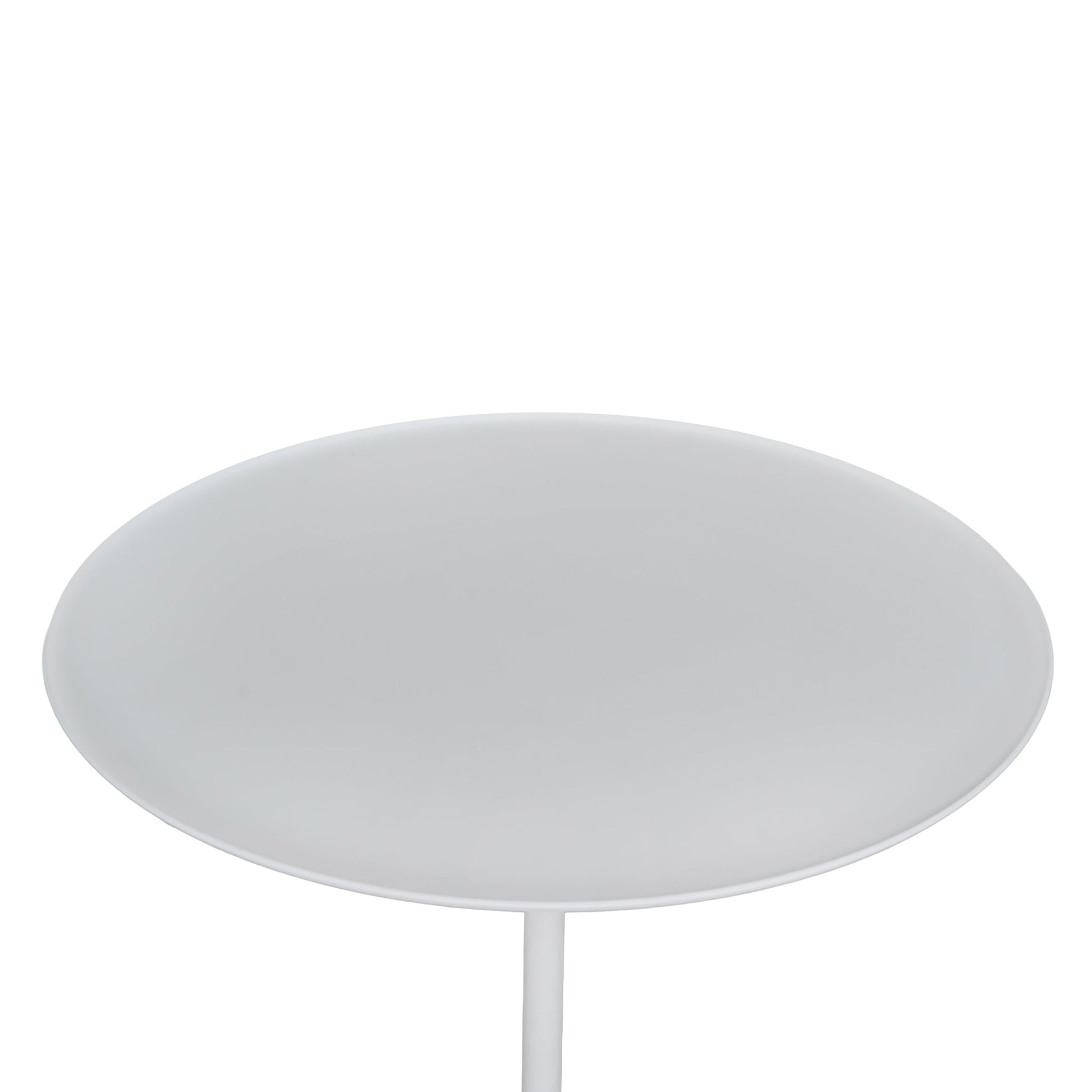 45cm Matte White Side Table - Travertine