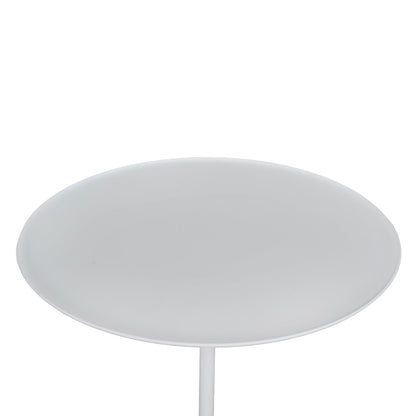 45cm Matte White Side Table - Travertine