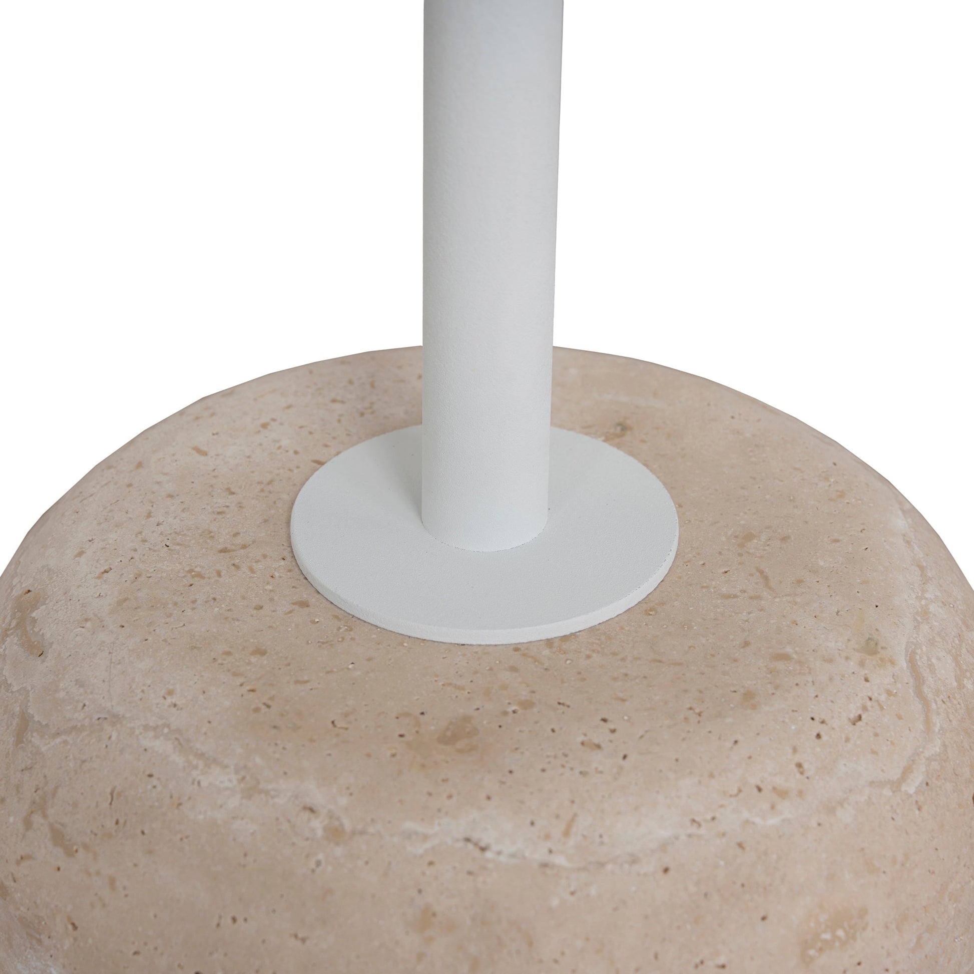 45cm Matte White Side Table - Travertine