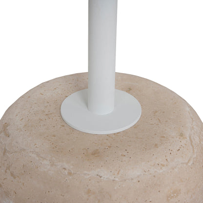 45cm Matte White Side Table - Travertine