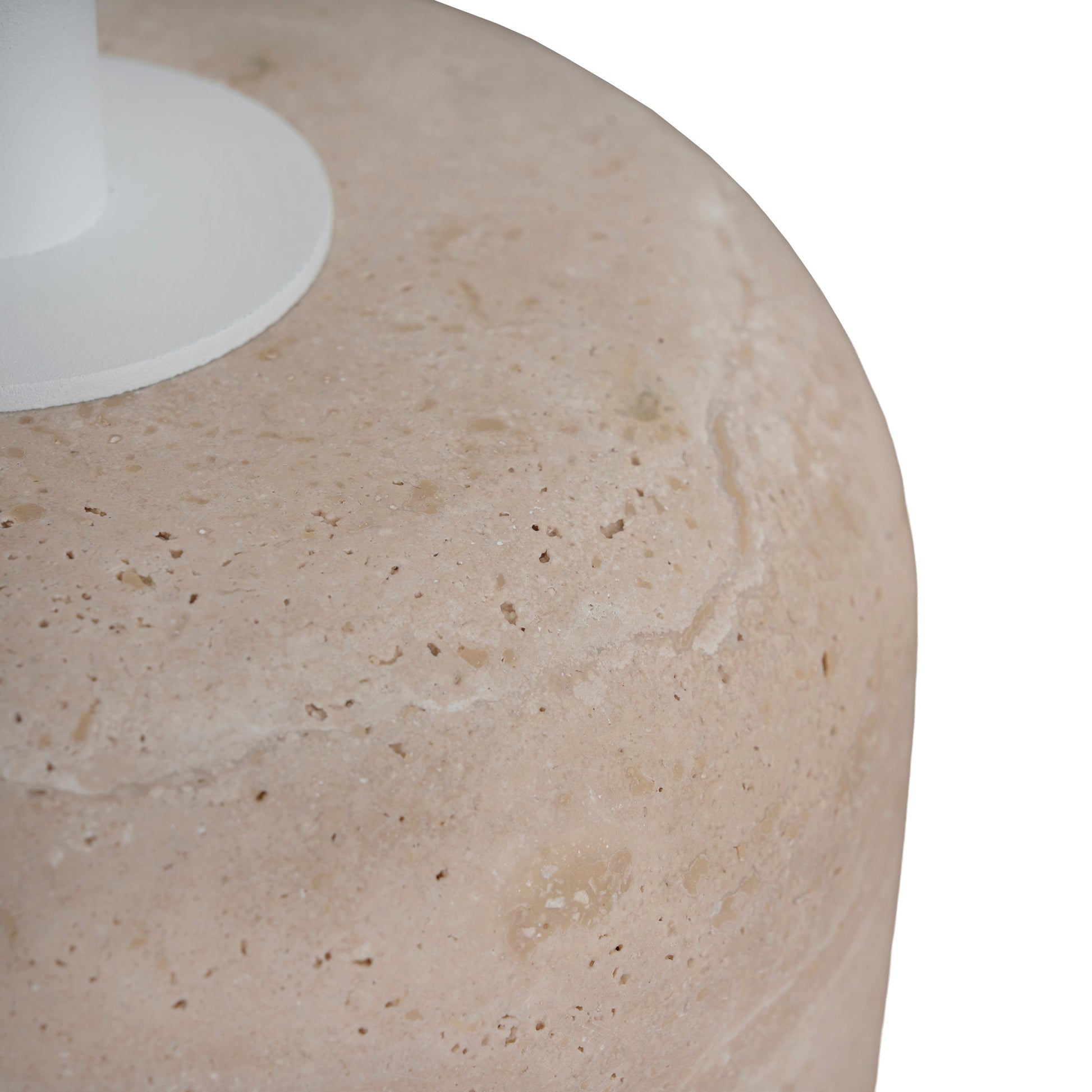 45cm Matte White Side Table - Travertine