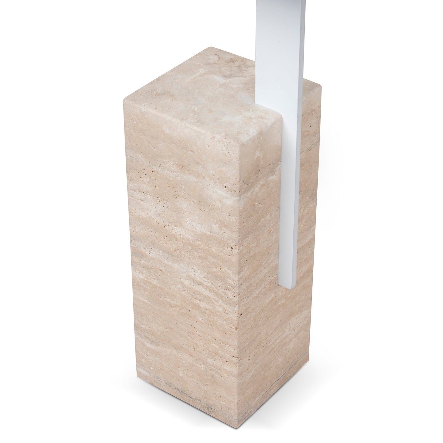 40cm Matte White Side Table - Natural