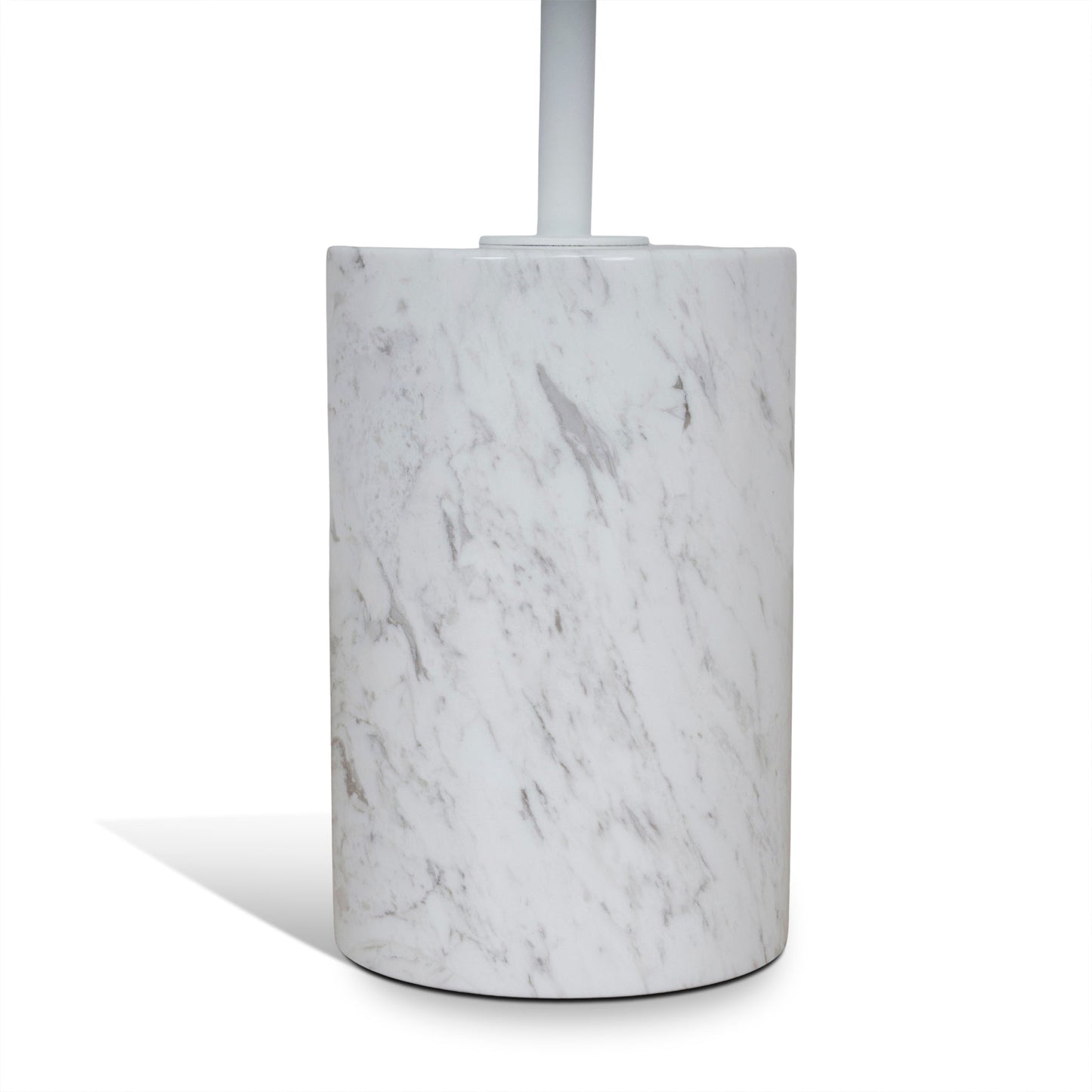 45cm Matte White Side Table - Carrara Marble