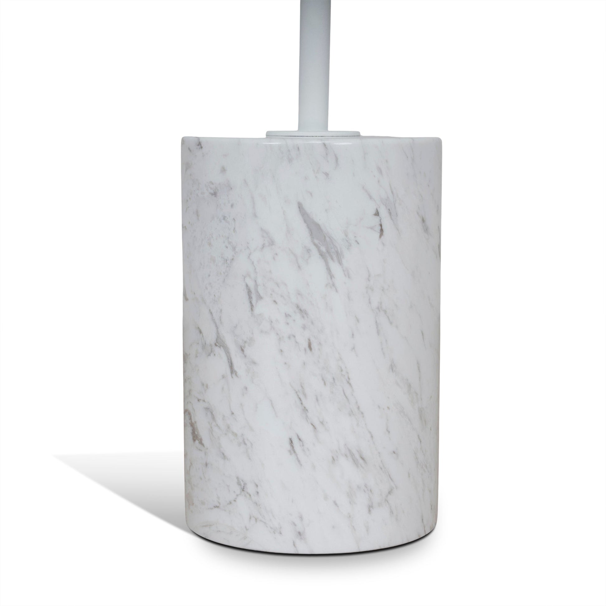 45cm Matte White Side Table - Carrara Marble