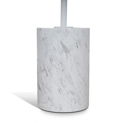 45cm Matte White Side Table - Carrara Marble