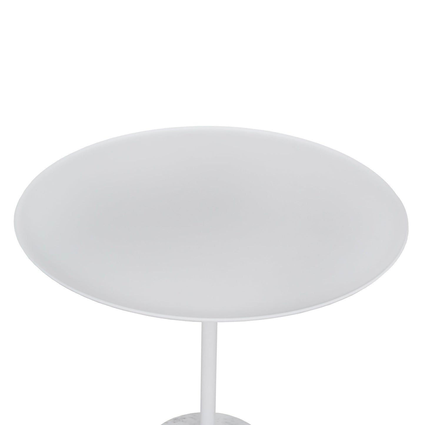 45cm Matte White Side Table - Carrara Marble