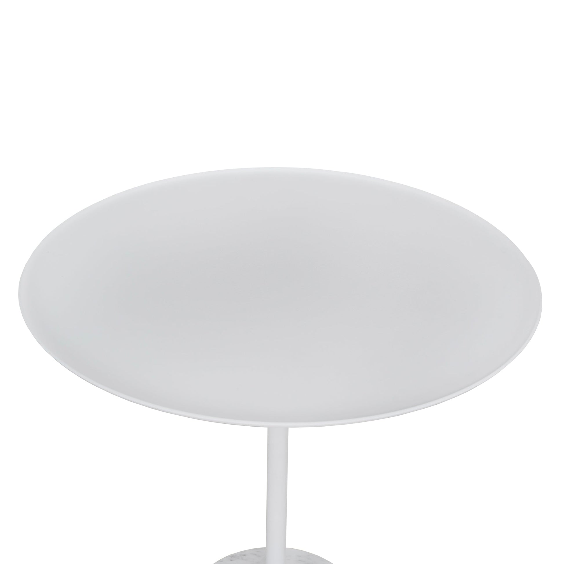 45cm Matte White Side Table - Carrara Marble