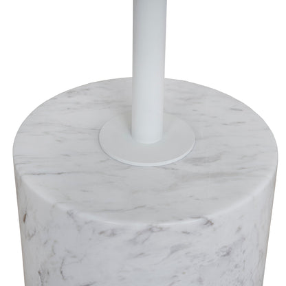 45cm Matte White Side Table - Carrara Marble