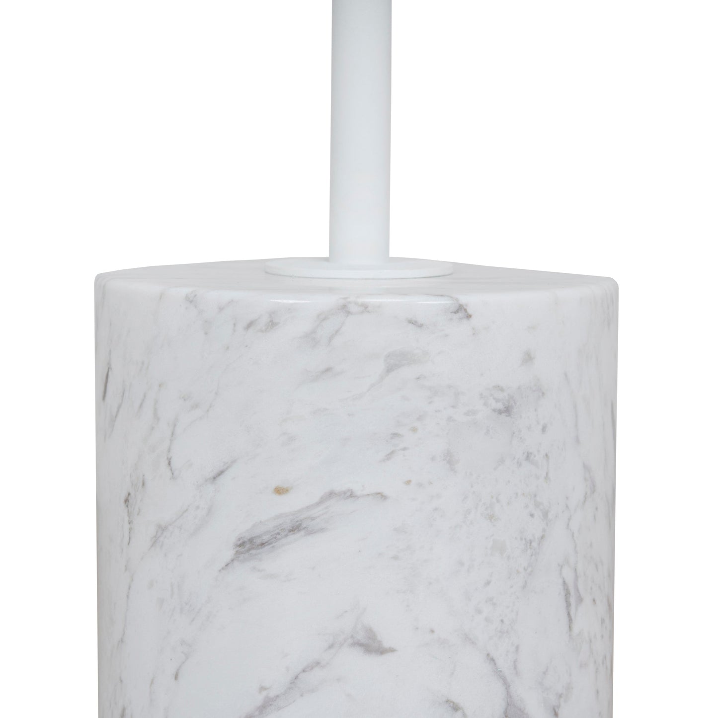 45cm Matte White Side Table - Carrara Marble