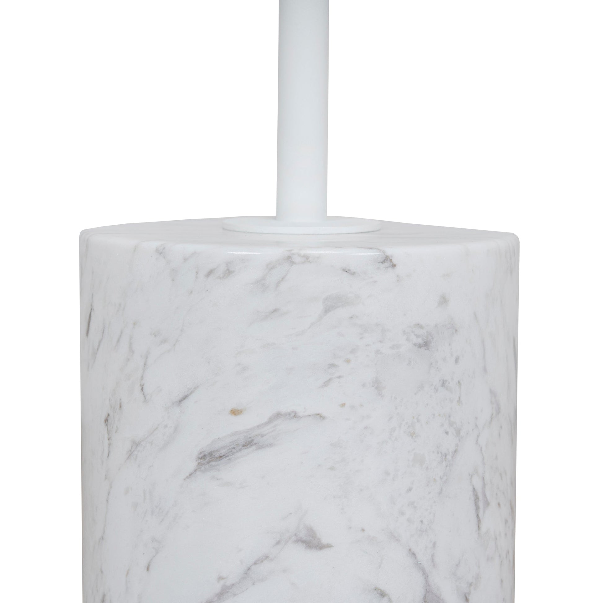 45cm Matte White Side Table - Carrara Marble