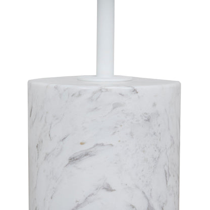 45cm Matte White Side Table - Carrara Marble