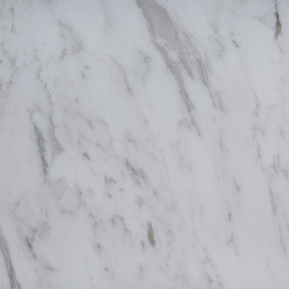 45cm Matte White Side Table - Carrara Marble